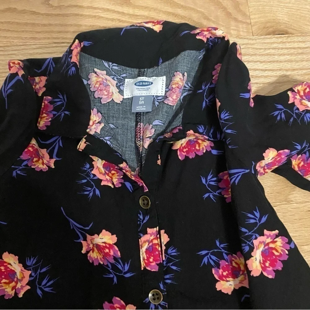 5T Girls Dress Bundle Oshkosh Pink Old Navy Floral Button Down Sunflower